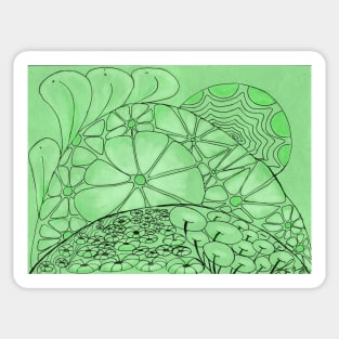 Green Zentangle Sticker